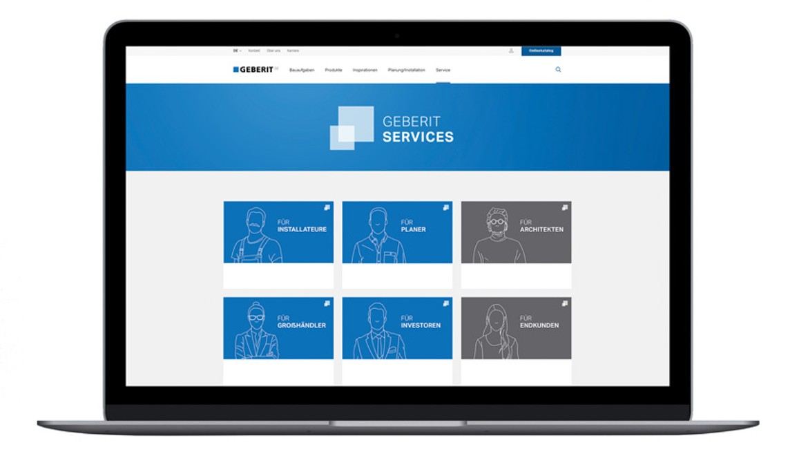 Geberit Serviceportal nach Zielgruppen