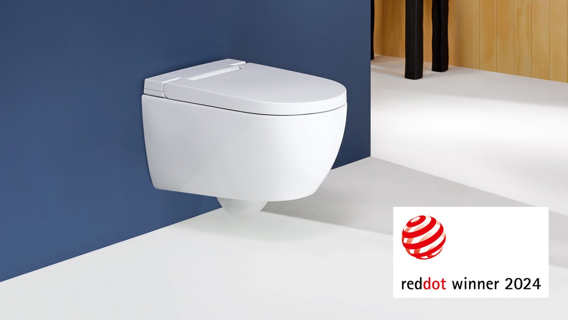 Red Dot Design Award 2024 in der Kategorie Bad Design & Beauty für Geberit AquaClean Alba und Geberit Bambini.