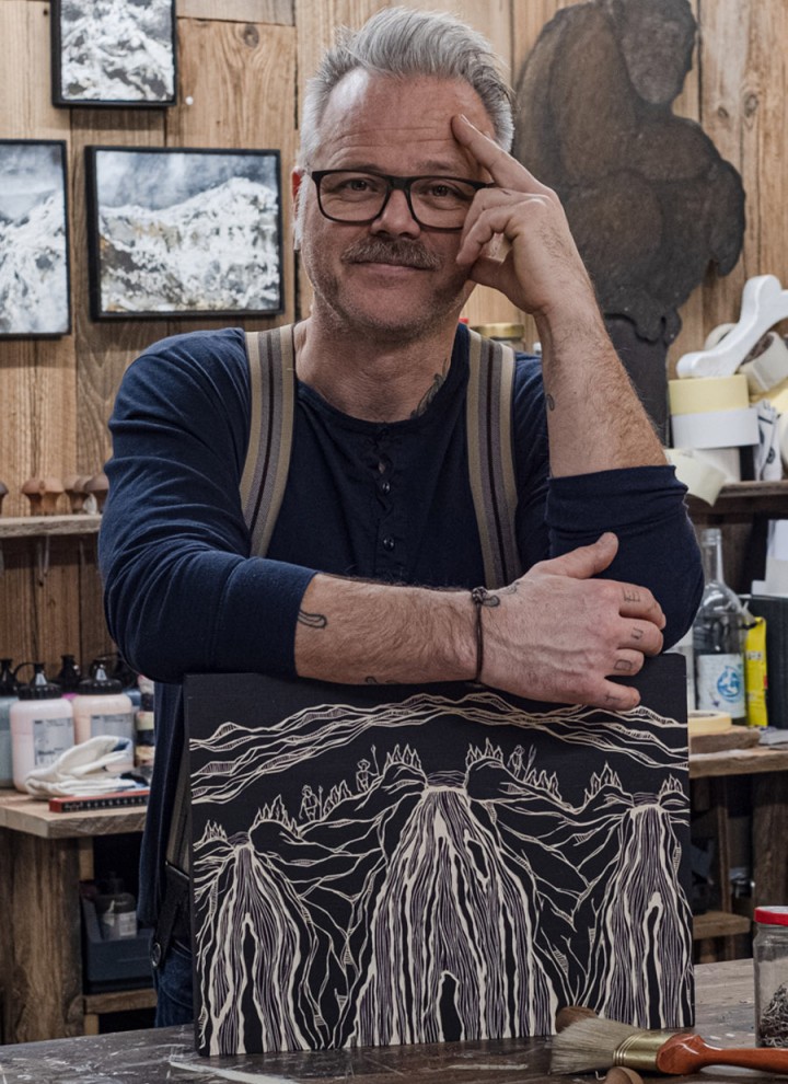 Jörg Heikhaus aka Alex Diamond in seinem Atelier