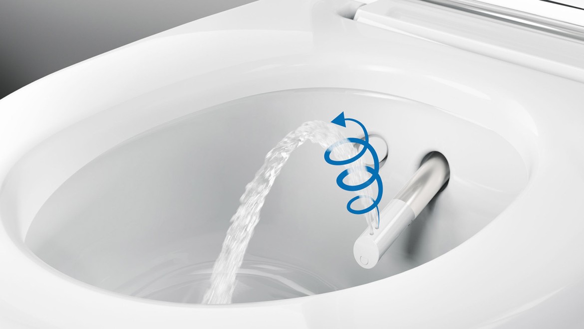 Geberit AquaClean WhirlSpray-Duschtechnologie