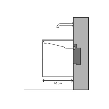 Waschtisch-Illustration mit verkürzter Ausladung