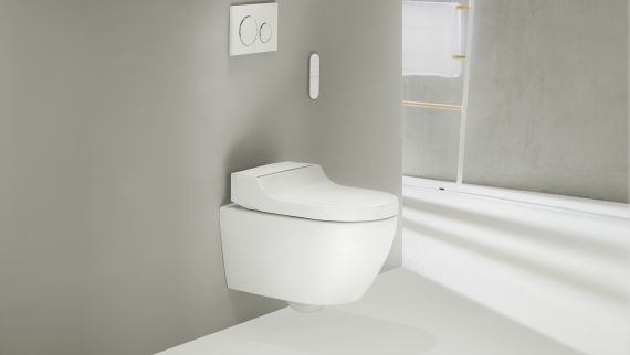 Geberit AquaClean Tuma Comfort mit Fernbedienung und Betätigungsplatte Geberit Sigma20