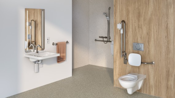 Barrierefreier Sanitärraum mit der Standard-Option Barrierefreier Sanitärraum mit der Standard-Option