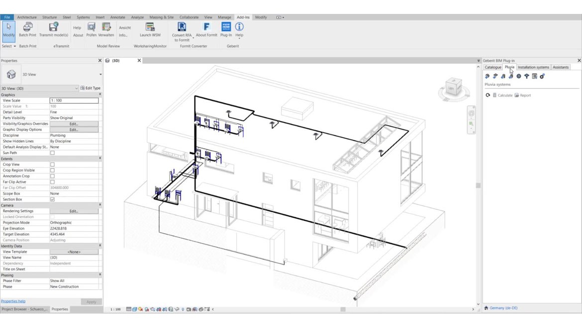 Modul Pluvia im neuen Geberit BIM Plug-in