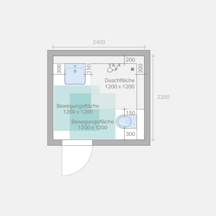 Seniorengerechtes Badezimmer mit Dusche Seniorengerechtes Badezimmer mit Dusche