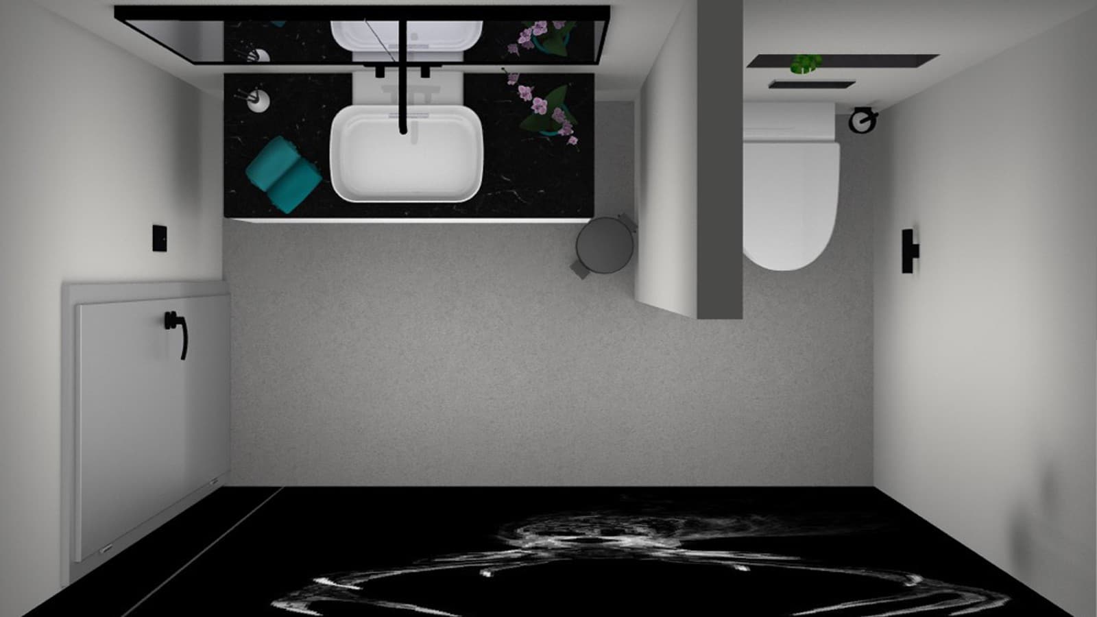 Referenzplanung Geberit Badplanung: Gäste-WC in der Ansicht von oben Referenzplanung Geberit Badplanung: Gäste-WC in der Ansicht von oben