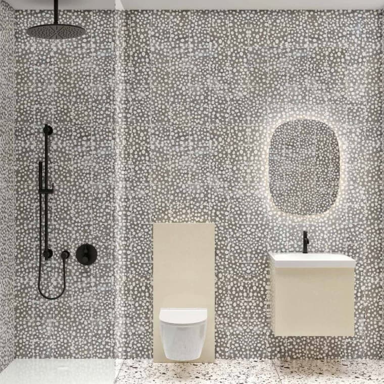 "H.O.M.E. Haus 2023": Das Gästebad (© Earchstudio / O&O Baukunst) "H.O.M.E. Haus 2023": Das Gästebad (© Earchstudio / O&O Baukunst)