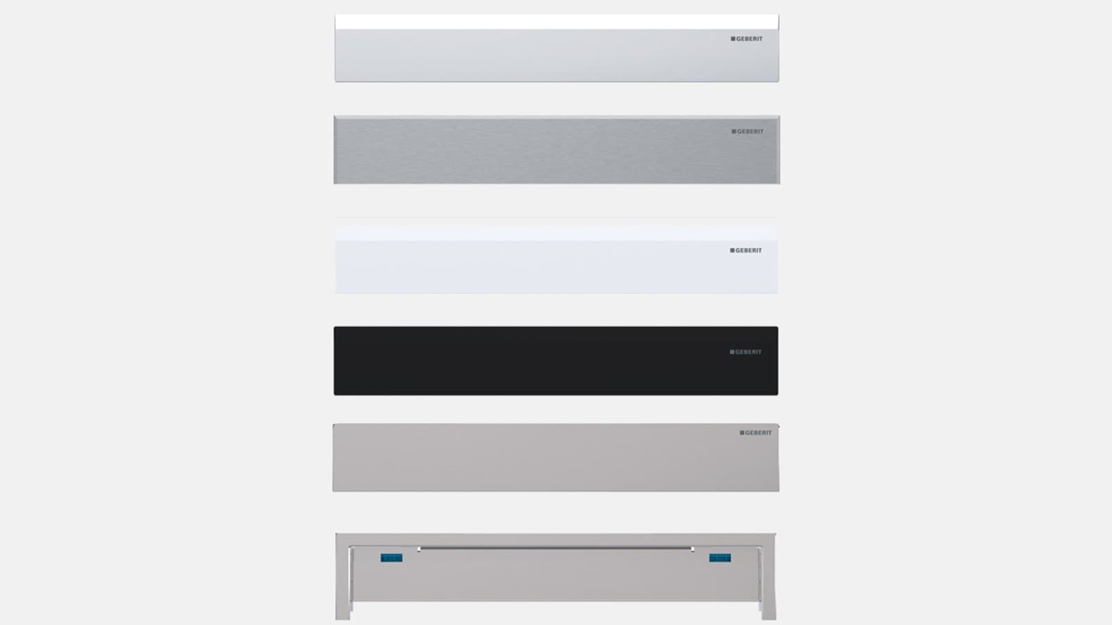 Designvarianten des Geberit Wandablaufs Designvarianten des Geberit Wandablaufs