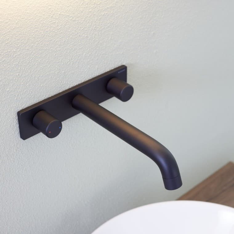 Geberit ONE Wandarmatur rundes Design, schwarz matt Geberit ONE Wandarmatur rundes Design, schwarz matt