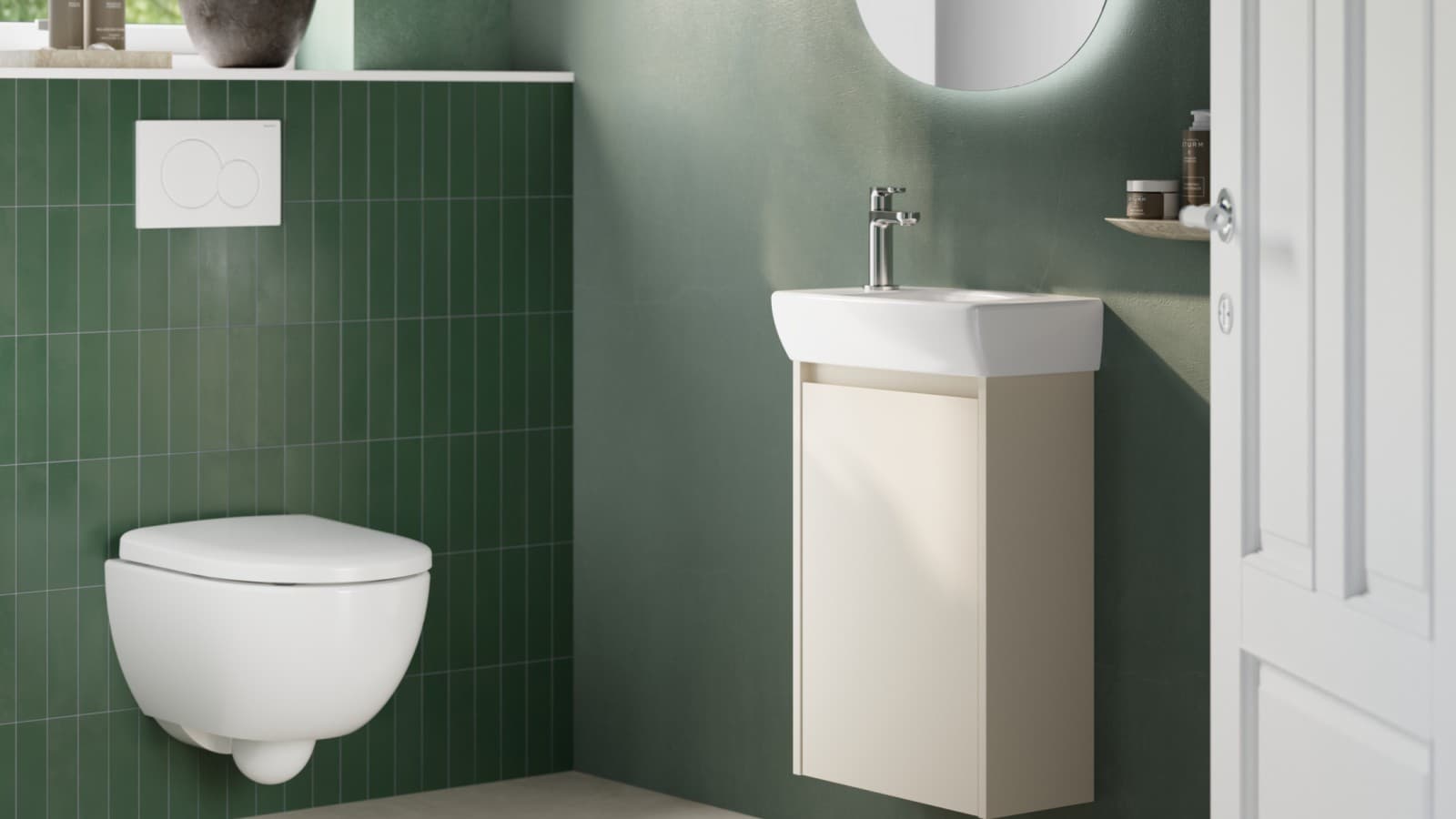 Die kompakten Badezimmermöbel der Serie Geberit Renova Compact