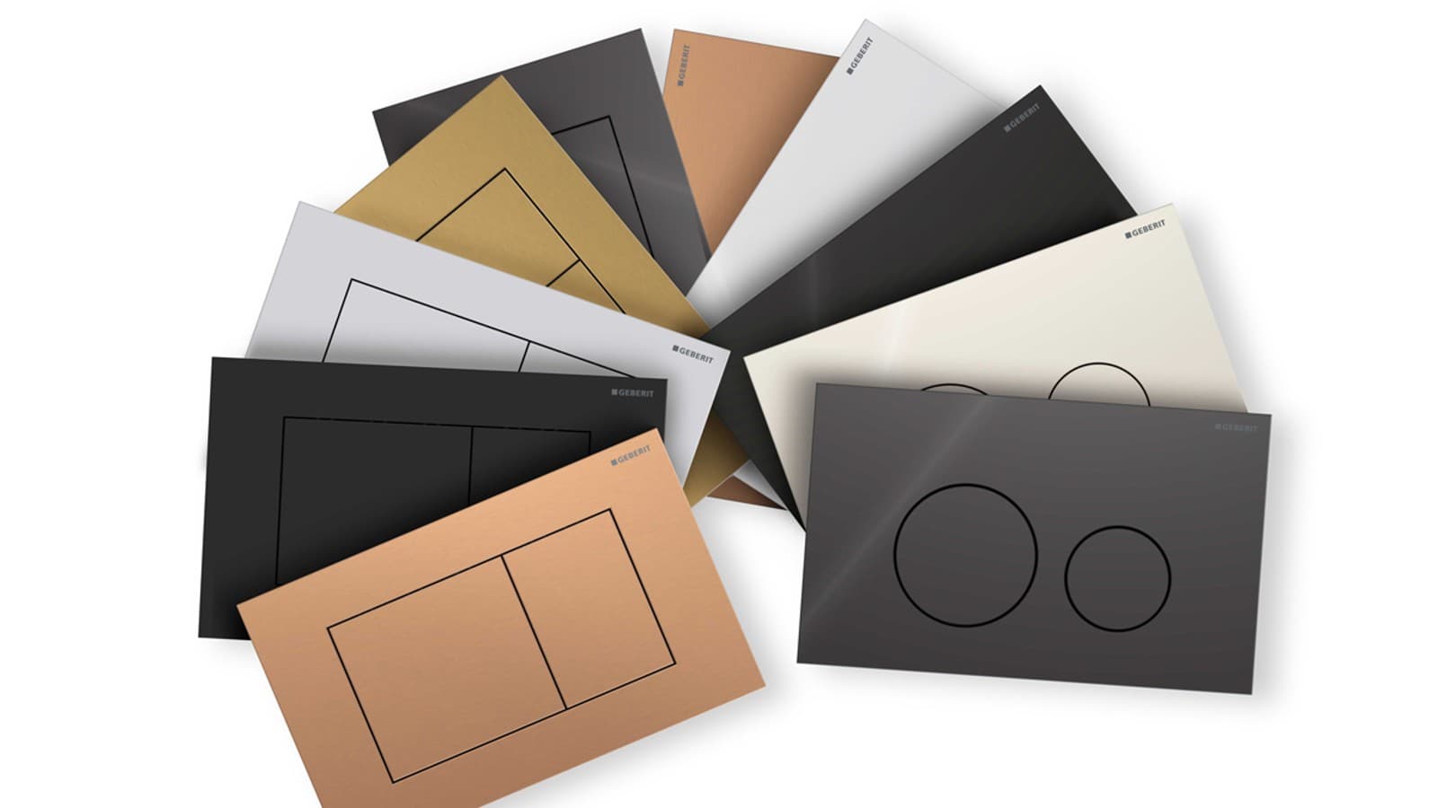 Auswahl an Geberit Sigma40 Betätigungsplatten Auswahl an Geberit Sigma40 Betätigungsplatten