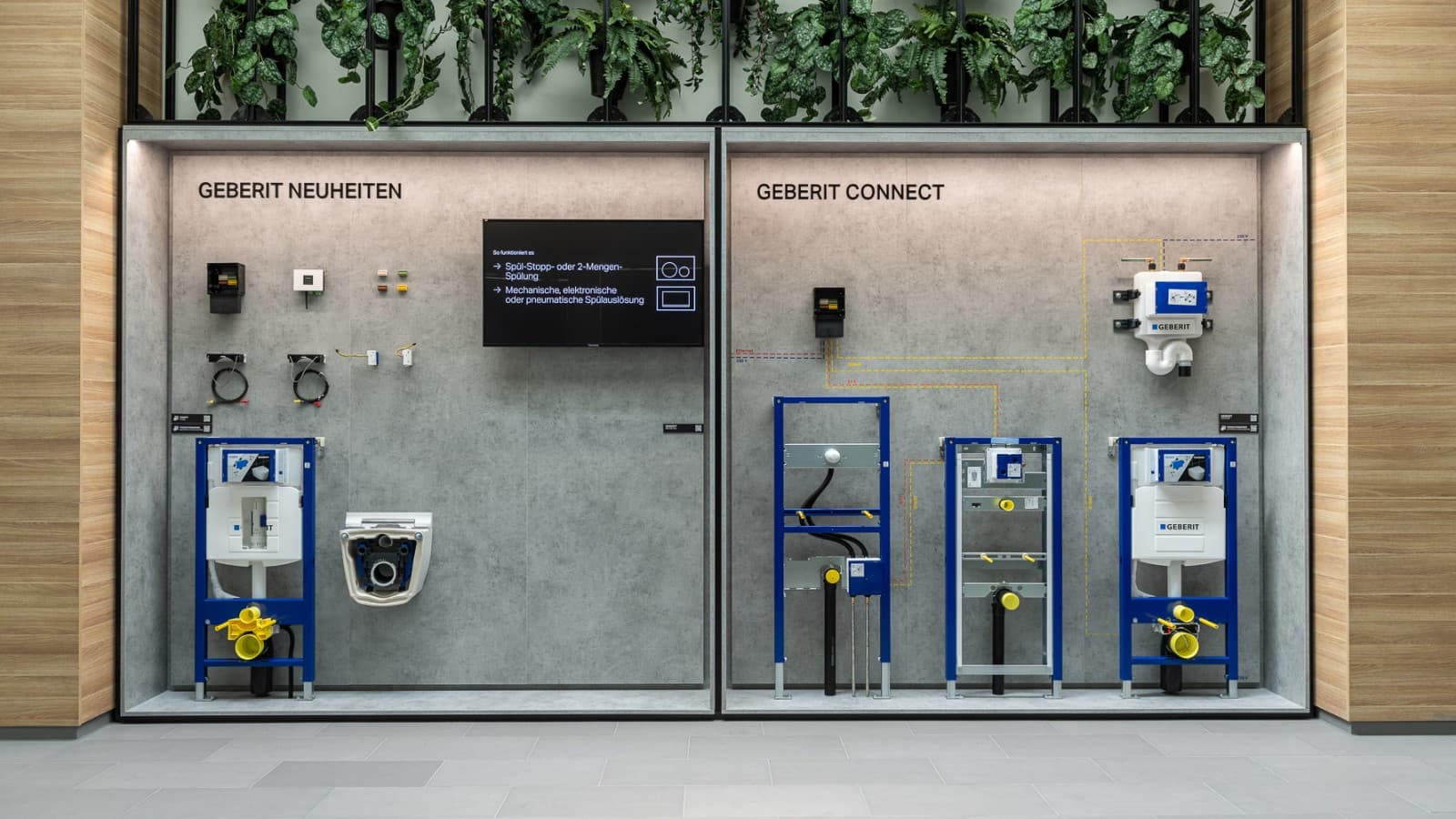 Geberit Neuheiten im Bereich Sanitärtechnik in der Ausstellung im BäderForum und GIZ Langenfeld. Geberit Neuheiten im Bereich Sanitärtechnik in der Ausstellung im BäderForum und GIZ Langenfeld.