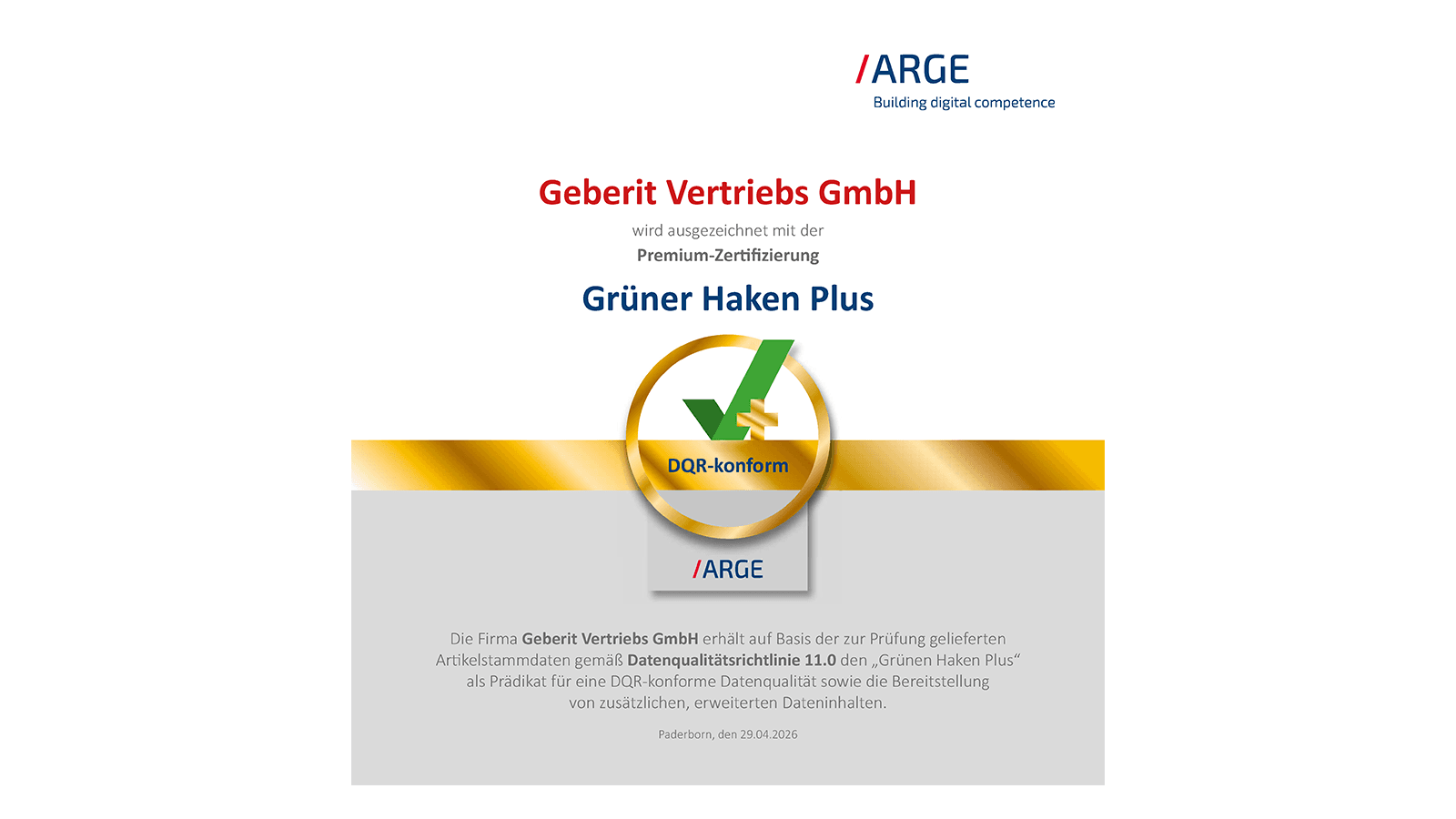ARGE Zertifikat ARGE Zertifikat