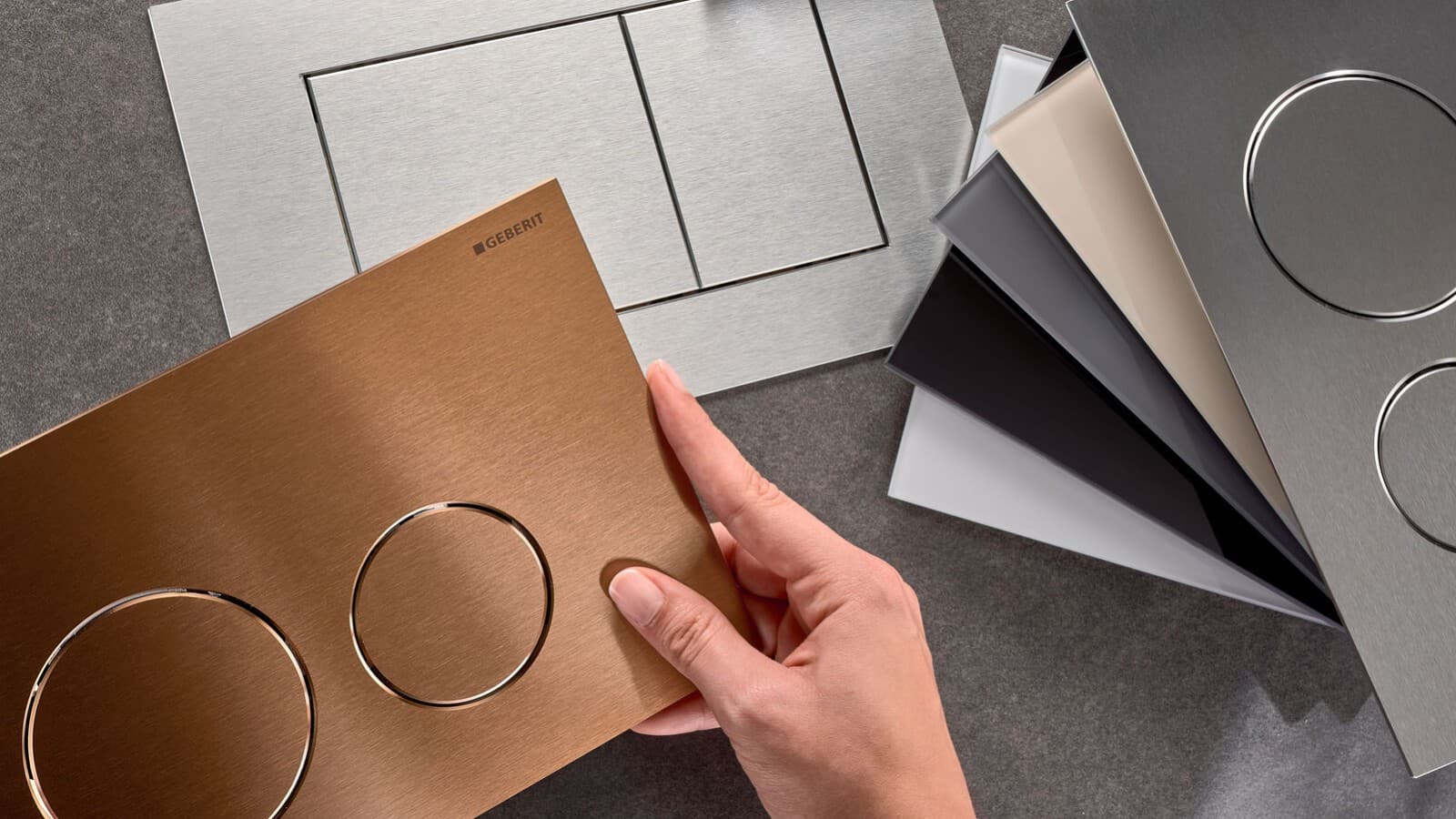 Geberit Drückerplatten Sigma40 in diversen Oberflächen und Tastenformen Geberit Drückerplatten Sigma40 in diversen Oberflächen und Tastenformen