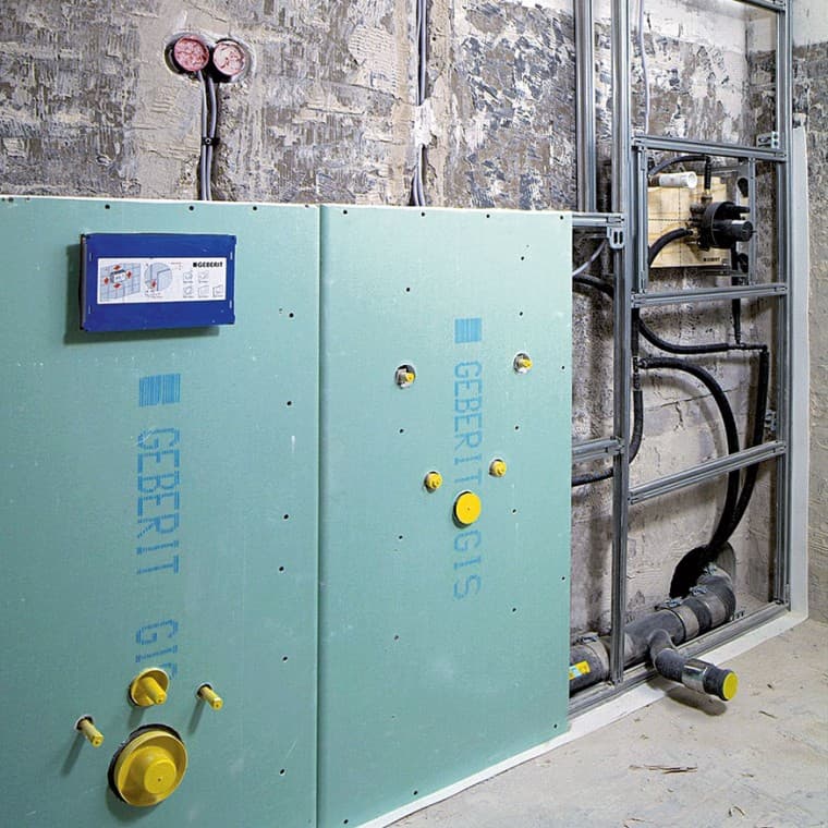 Beplankung des Geberit GIS Tragsystems Beplankung des Geberit GIS Tragsystems