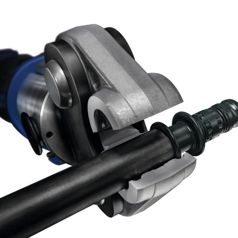 Wartungsfreie Geberit Mepla Pressbacke. Angepasste Form der Pressbacke und Mepla Beschlag. Wartungsfreie Geberit Mepla Pressbacke. Angepasste Form der Pressbacke und Mepla Beschlag.