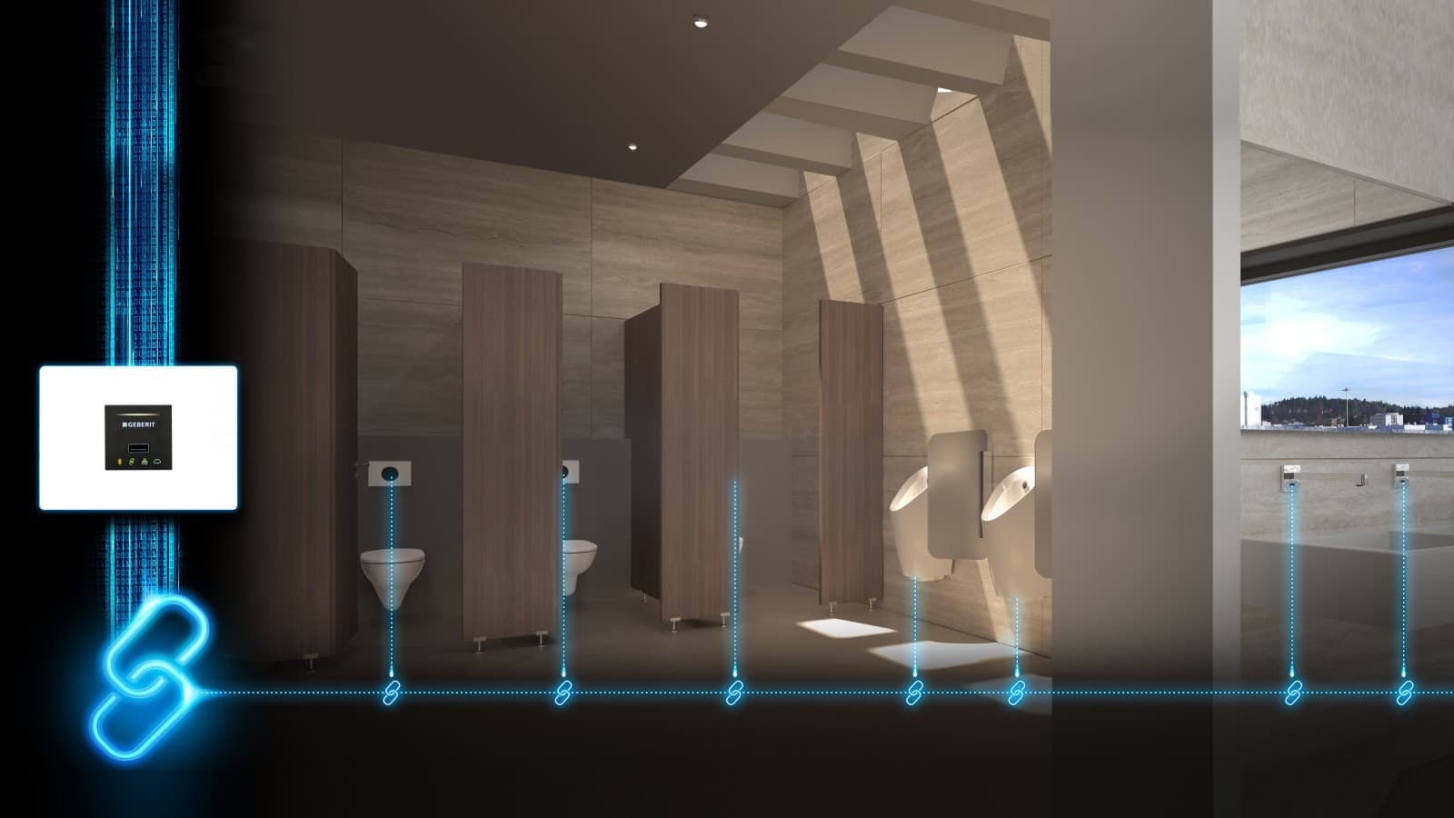 Vernetzung eines Sanitärraums mit Geberit Connect Vernetzung eines Sanitärraums mit Geberit Connect